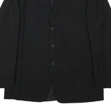 PAL ZILERI Mens Black Wool Blend Classic Jacket L Button Plain Elegant Formal