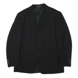 PAL ZILERI Mens Black Wool Blend Classic Jacket L Button Plain Elegant Formal