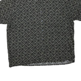 MUNSINGWEAR Mens Black & Grey Pattern Cotton Blend Shirt XL Casual Short Sleeve