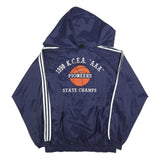 ADIDAS Mens Navy Blue Jacket L Polyester Blend Track Hooded Zip Athletic