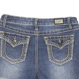 EARL JEAN Womens Denim Blue Casual Shorts M W28 Cuffed Hem Stitch Detail