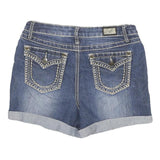 EARL JEAN Womens Denim Blue Casual Shorts M W28 Cuffed Hem Stitch Detail