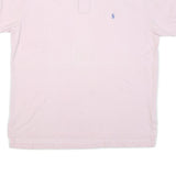 POLO RALPH LAUREN Mens Pink Short Sleeve Plain Polo Shirt L Cotton Blend Casual
