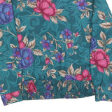 ALFRED DUNNER Womens Green Floral Printed Blouse Long Sleeve Round Neck S