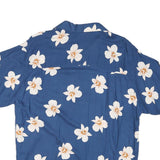 PINAPPLE MOON Mens Blue & White Floral Cotton Blend Shirt M Summer Casual