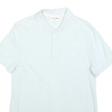 LACOSTE Mens White Short Sleeve Plain M Polo Shirt Cotton Classic Fit
