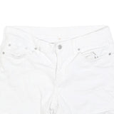 LEVI'S Womens White Cotton Blend Casual Shorts M W31 Classic Fit Denim