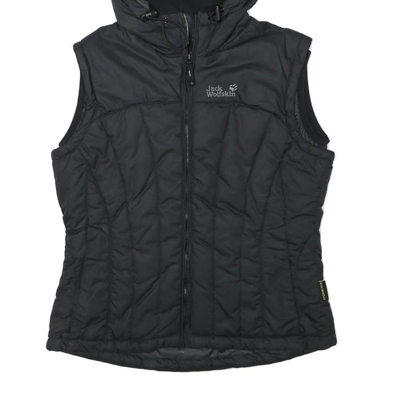 JACK WOLFSKIN Womens Black Outdoor Gilet S Polyester Blend Hooded Quilted