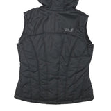 JACK WOLFSKIN Womens Black Outdoor Gilet S Polyester Blend Hooded Quilted