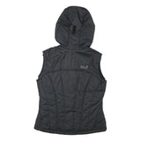JACK WOLFSKIN Womens Black Outdoor Gilet S Polyester Blend Hooded Quilted