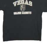 MAJESTIC Mens Black Vegas Golden Knights Graphic T-Shirt L Short Sleeve Crew