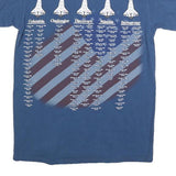 DELTA Mens Blue America's Pride Graphic T-Shirt S Short Sleeve Crew Neck Space