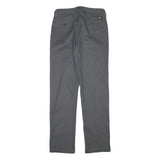 DICKIES Mens Cotton Blend Grey Regular Straight Trousers W28 L29 Workwear Zip