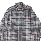 MOOSE CREEK Mens Grey & White Check Shirt XL Cotton Blend Casual Long Sleeve