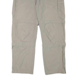 RODEO Mens Polyester Blend Beige Relaxed Straight Trousers W37 L31 Casual Zip