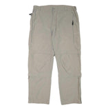 RODEO Mens Polyester Blend Beige Relaxed Straight Trousers W37 L31 Casual Zip