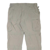 RODEO Mens Polyester Blend Beige Relaxed Straight Trousers W37 L31 Casual Zip