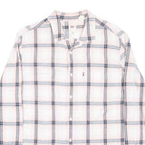 LEVI'S Mens White & Pink Check Cotton Blend Shirt L Casual Long Sleeve Classic