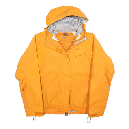 HELLY HANSEN Womens Yellow Outdoor Jacket M Polyester Hooded Zip Casual
