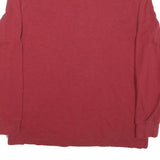 TOMMY HILFIGER Mens Red Long Sleeve Plain L Cotton Blend Polo Shirt