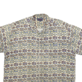 CHRISTOPHER RAND Mens Beige Pattern Shirt XL Rayon Casual Lightweight