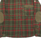 PARFORCE Womens Green & Red Checked Shirt L Cotton Blend Button Cuff