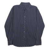 TED BAKER Mens Navy Blue Wavy Stripe Shirt M Cotton Long Sleeve Button