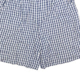 DINO VALIANO Womens Shorts Blue & White Check M W30 Casual Summer Lightweight