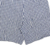 DINO VALIANO Womens Shorts Blue & White Check M W30 Casual Summer Lightweight