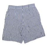 DINO VALIANO Womens Shorts Blue & White Check M W30 Casual Summer Lightweight
