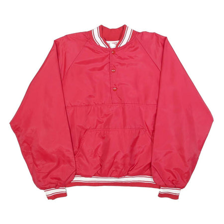 HARTWELL Mens Red Nylon Button Up Regular Fit Jacket L Sports Style