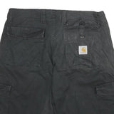 CARHARTT Mens Black Cargo Shorts 2XL W36 Cotton Blend Utility Workwear