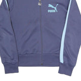 PUMA Womens Blue & Light Blue Track Jacket UK 12 Polyester Zip Sportswear