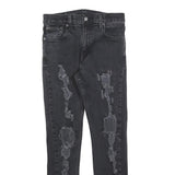 LEVI'S 512 Tapered Mens Jeans Black Slim Tapered Denim W30 L34 Distressed