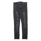 LEVI'S 512 Tapered Mens Jeans Black Slim Tapered Denim W30 L34 Distressed