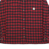 CARHARTT Womens Red & Black Check Shirt 2XL Rugged Flex Button-Down Long Sleeve
