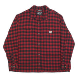 CARHARTT Womens Red & Black Check Shirt 2XL Rugged Flex Button-Down Long Sleeve