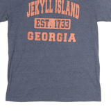 Mens Blue Jekyll Island Est. 1733 Georgia Graphic T-Shirt S Crew Neck Short