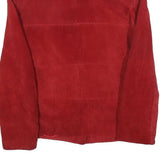 GAPELLE Womens Red Leather Button Jacket S Suede Classic Stylish Outerwear