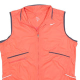 NIKE Womens Red Sleeveless Jacket XL Polyester Blend Zip Plain Sportswear
