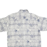 JOSEPH & FEISS Mens Grey & Blue Patterned Silk Shirt L Summer Casual