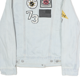 LEVI'S Womens Blue Denim Cotton Embroidered Jacket XS Button Closure