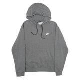 NIKE Mens Grey Hoodie M Cotton Blend Pullover Drawstring Hood Sweatshirt