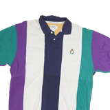 CHAPS RALPH LAUREN Mens Blue & Green & Purple & White Short Sleeve Striped L