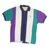 CHAPS RALPH LAUREN Mens Blue & Green & Purple & White Short Sleeve Striped L