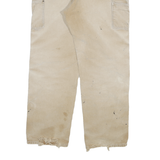 CARHARTT Mens Jeans Beige Relaxed Straight Denim Medium W34 L31 Workwear Utility