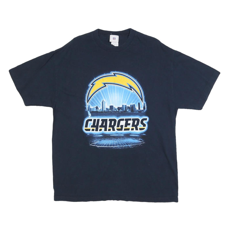 NFL Mens Navy Blue Chargers Graphic T-Shirt XL Short Sleeve Crew Neck Football