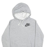 NIKE Mens Grey Hoodie Pullover M Cotton Drawstring Hood Casual Sweatshirt