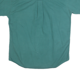 CHAPS Mens Green Cotton Button-Down Shirt M Classic Short Sleeve Pocket