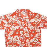 PACIFIC TEAZE Mens Orange & White Floral Hawaiian Shirt M Cotton Blend Casual